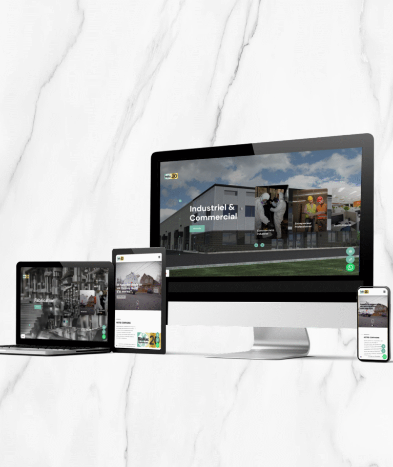 Ce projet consistait en la création d’un site web moderne et bilingue pour BioVac System Inc., mettant en valeur son expertise et offrant une navigation fluide adaptée à tous les appareils.