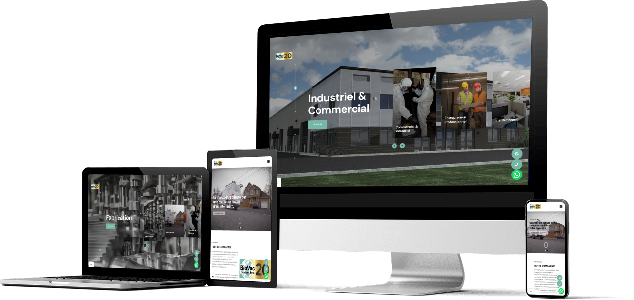 Ce projet consistait en la création d’un site web moderne et bilingue pour BioVac System Inc., mettant en valeur son expertise et offrant une navigation fluide adaptée à tous les appareils.